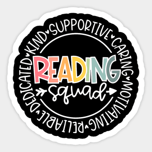Reading Squad Teacher Reader Librarian Interventionist Team Sticker
